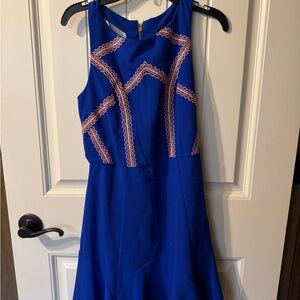 GB Girls Blue Fit and Flare Halter Mini Dress